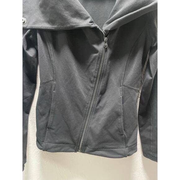 Lucy Black Long Sleeve Zip Up, Cowl style collar  Active, yoga, workout, walking - Picture 5 of 5